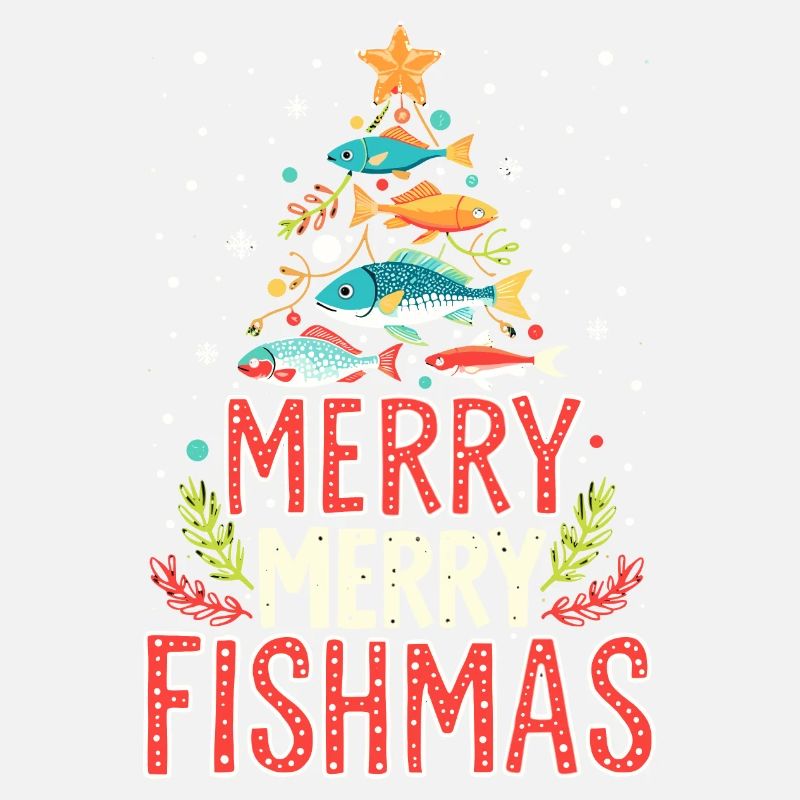Funny Christmas Tree with Fish for Holiday