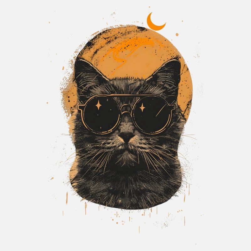 Katze macht ein Selfie mit Eclipse Wearing Glasses