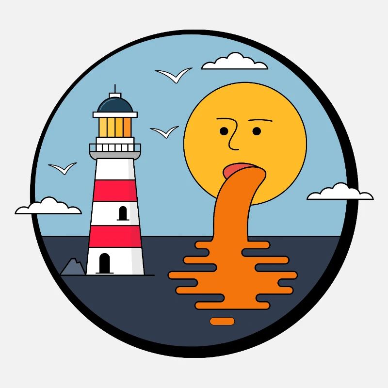 Lighthouse and sun
