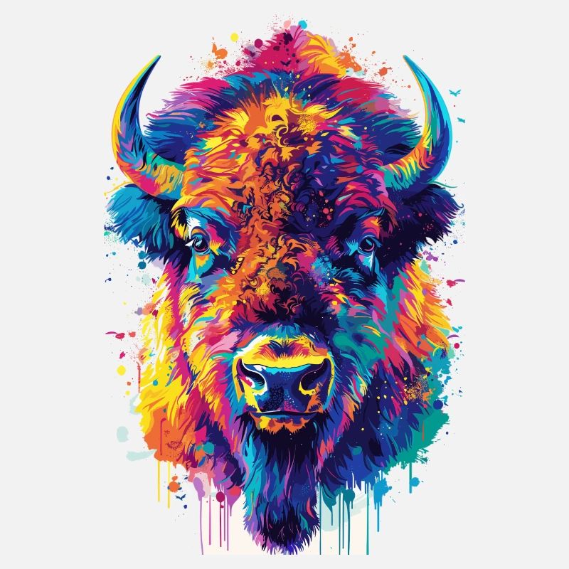 Bunter Bison Abstrakte Tierkunst Wildnis