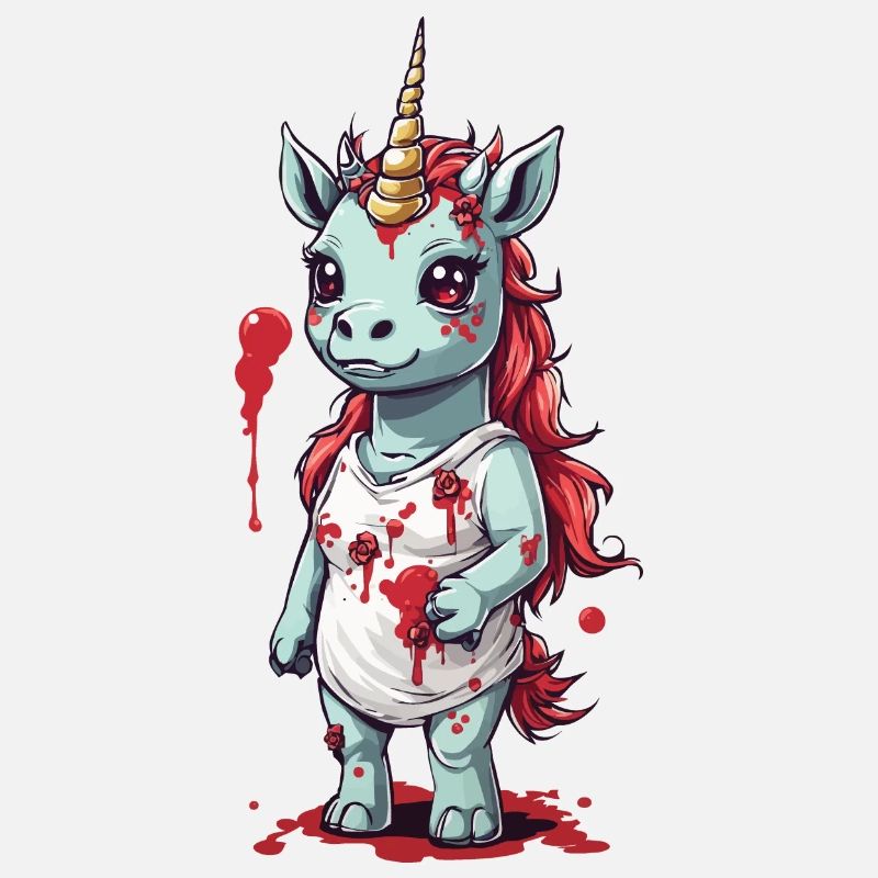 Licorne zombie Halloween point culminant Spooky Design