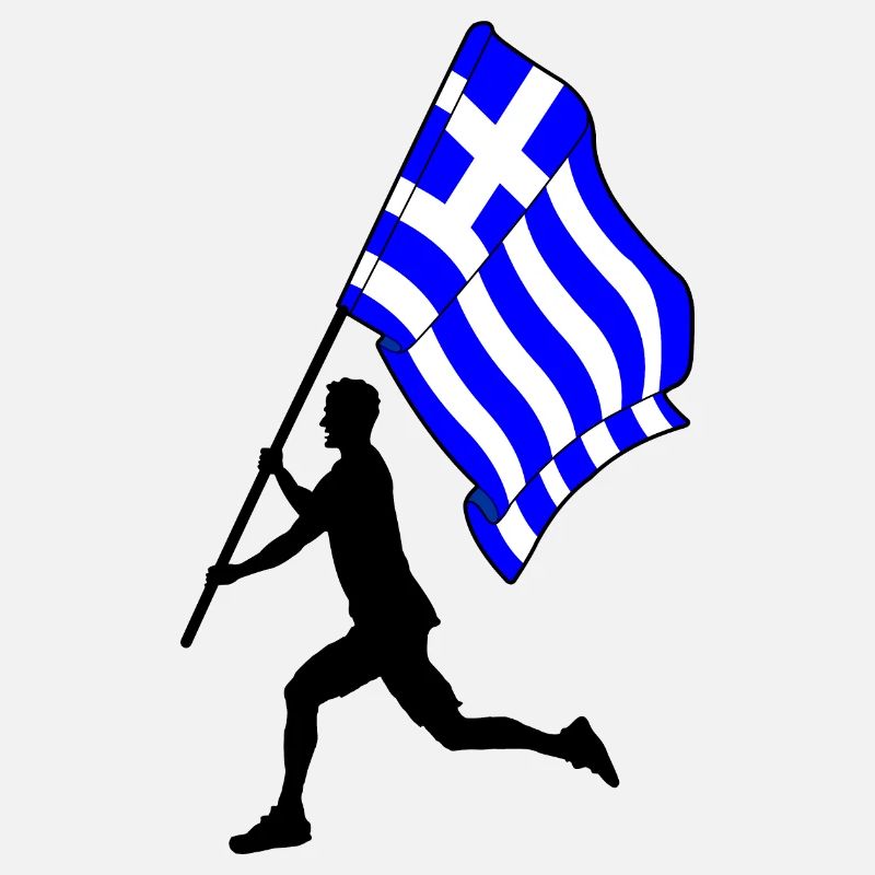 Drapeau Grèce Homme Courir