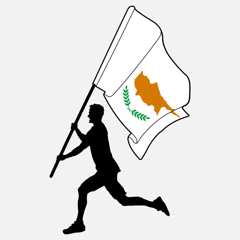 Drapeau chypriote homme en course