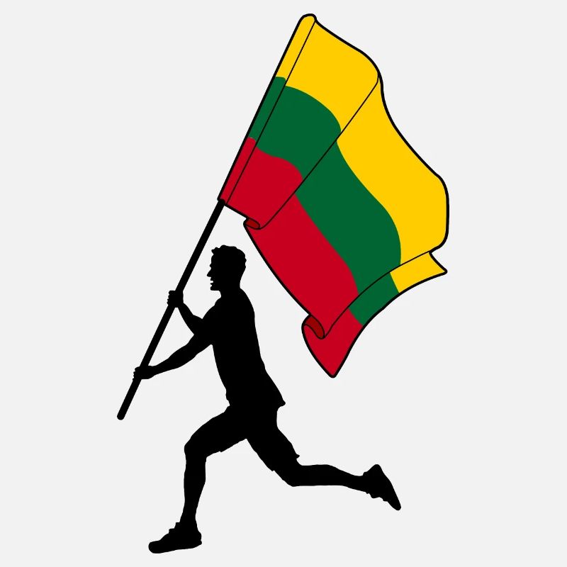 Flagge Litauen Mann läuft