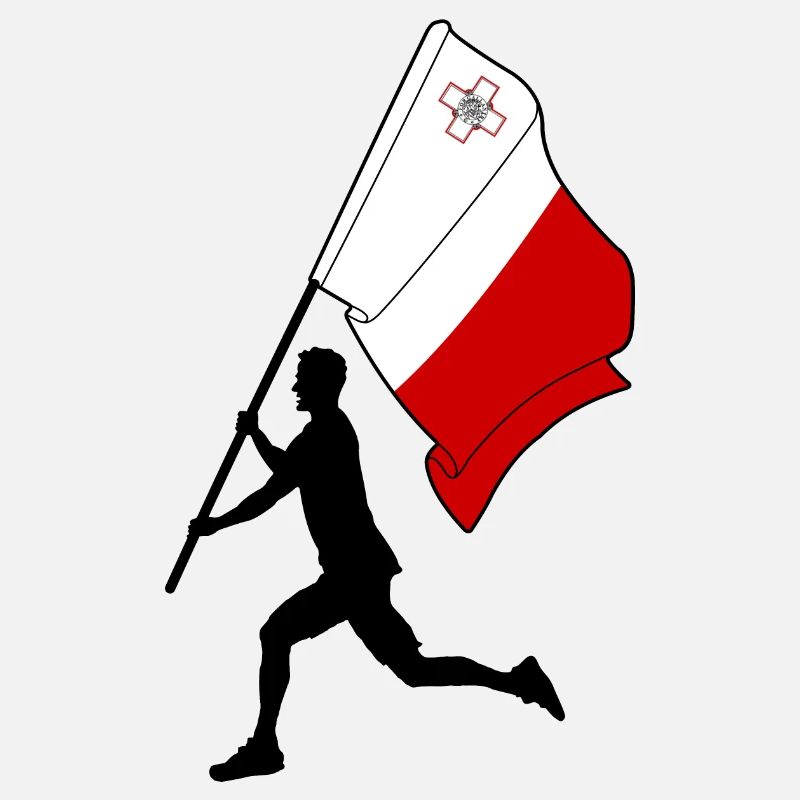 Flagge Malta Mann läuft