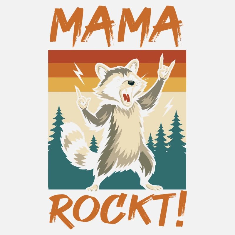 Waschbär Mutter Coole Rocker Mama