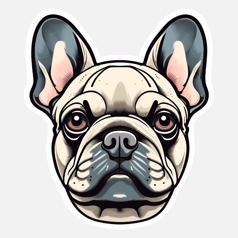 Frenchie: Illustration de portrait de bouledogue français