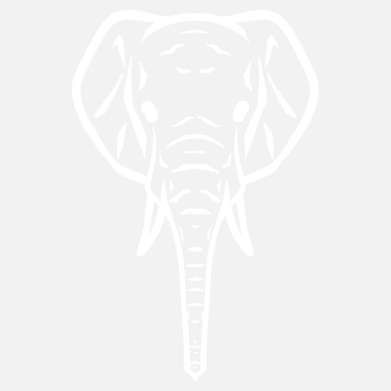 Elephant head symbol white