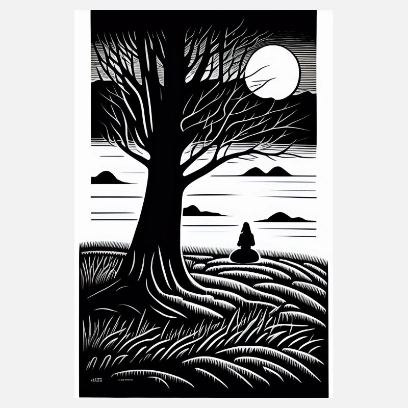 Black & White Full Moon