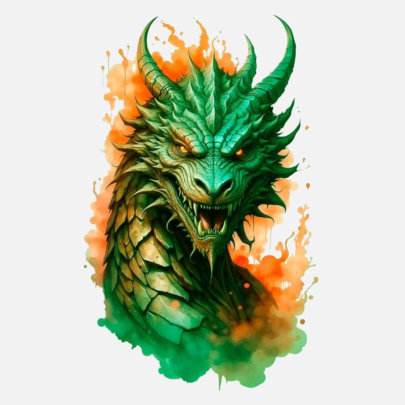 Dragon majestueux en feu