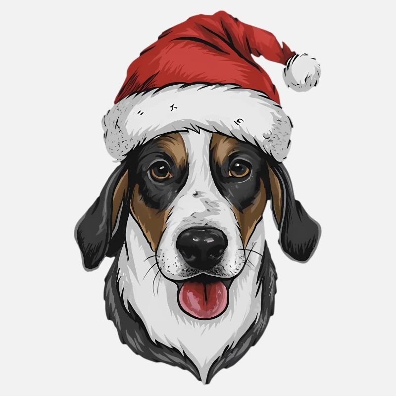 Chien avec bonnet de Père Noël