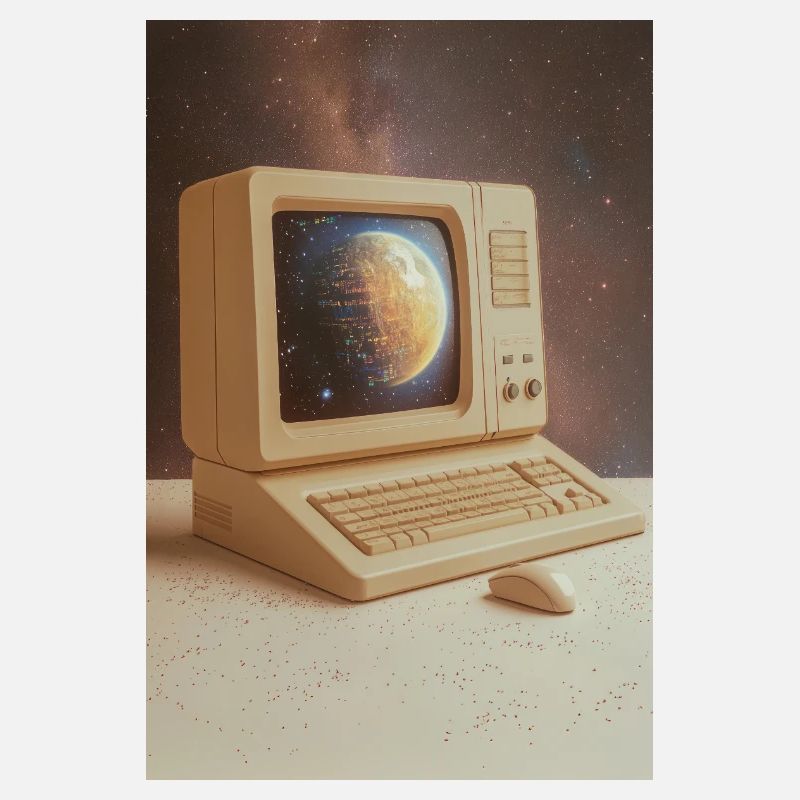 Retro Computer Meets Outer Space