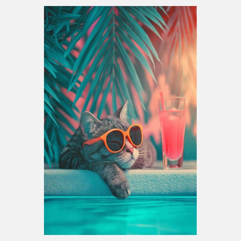 Coole Katze am Pool