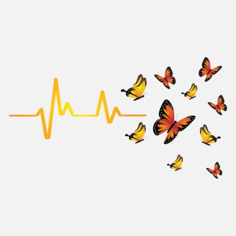 Funny Butterfly Heartbeat Design Butterfly