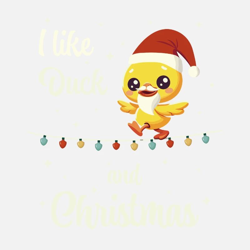 Weihnachts Ente auf einer Lichterkette