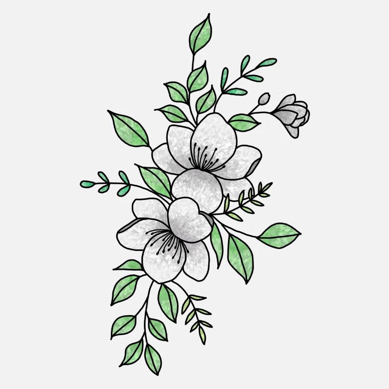 Fleur blanche et grise