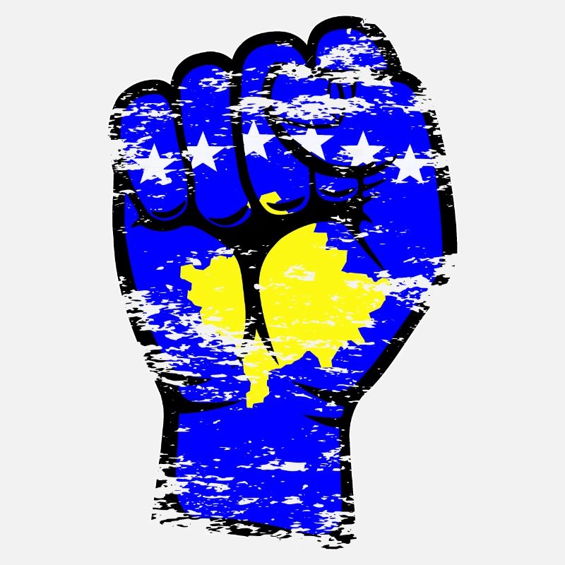 Drapeau du Kosovo Poing Main Utilisé Symbole