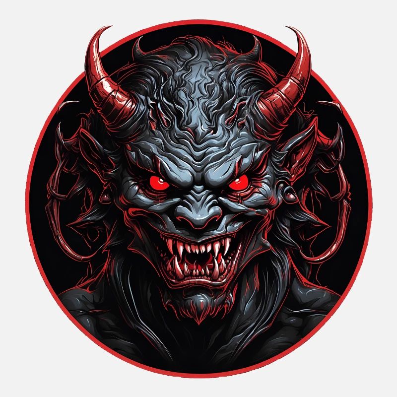 Evil demonic devil with red eyes