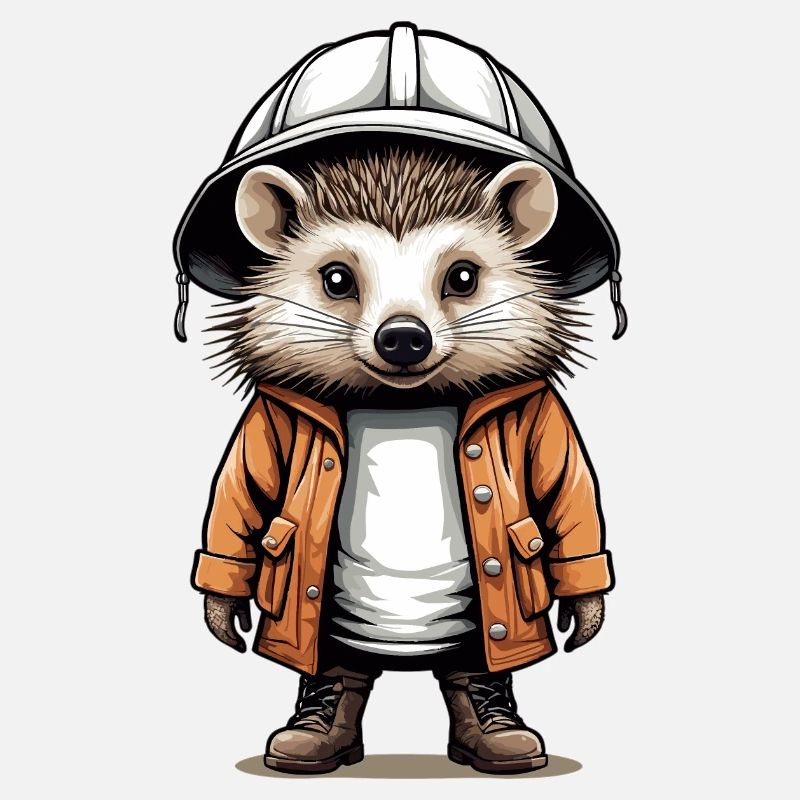 Hérisson mignon avec chapeau d’expédition