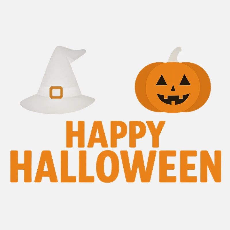Halloween Pumpkin & Witch Hat Design
