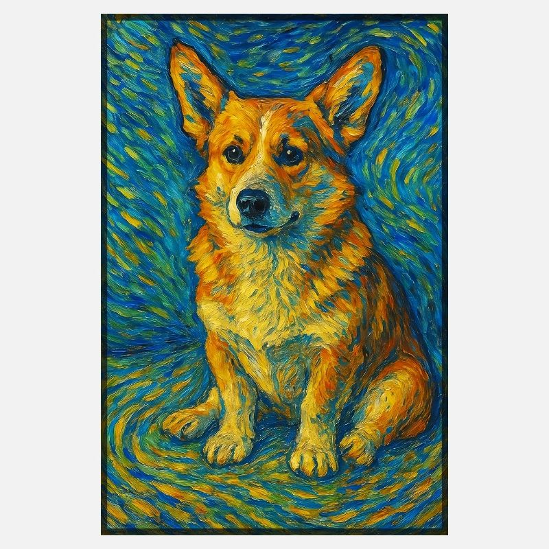 Corgi dans le tourbillon