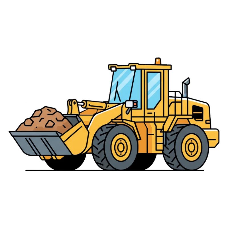 Machine de construction à chargeuse sur pneus