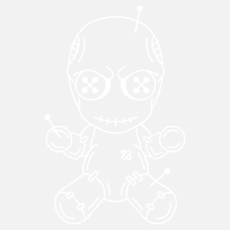 Line drawing Voodoo doll evil