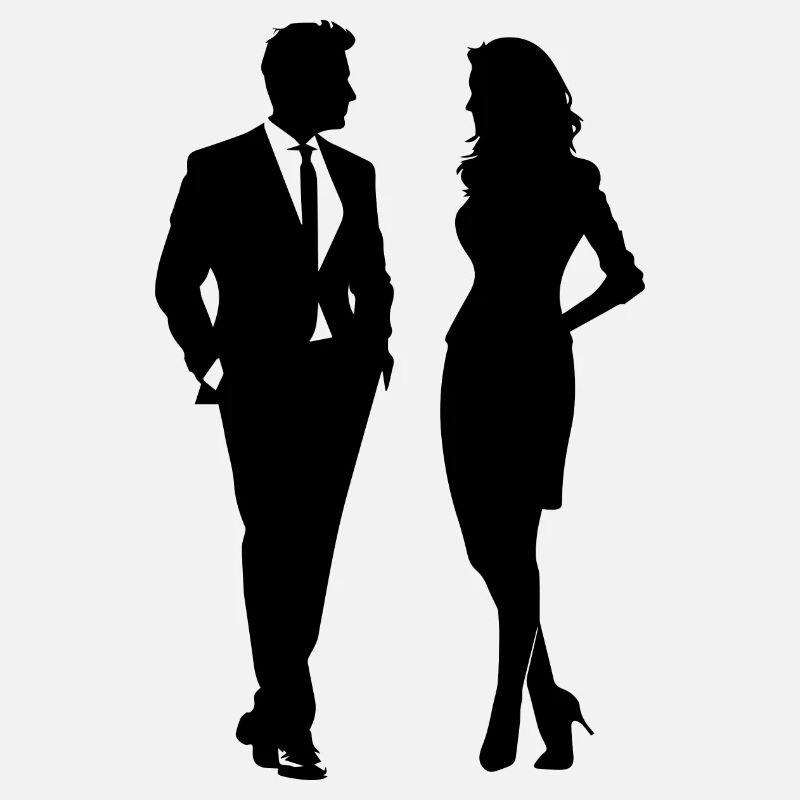Geschäftspaar Silhouette
