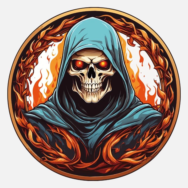 Faucheuse avec capot dans le cercle de feu