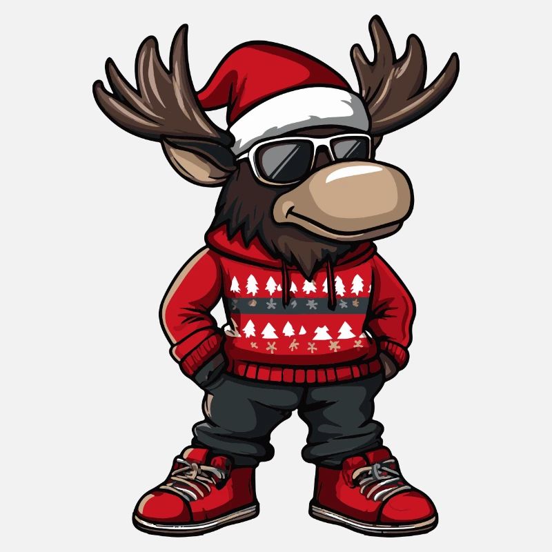 Elch Weihnachten Comic Cool