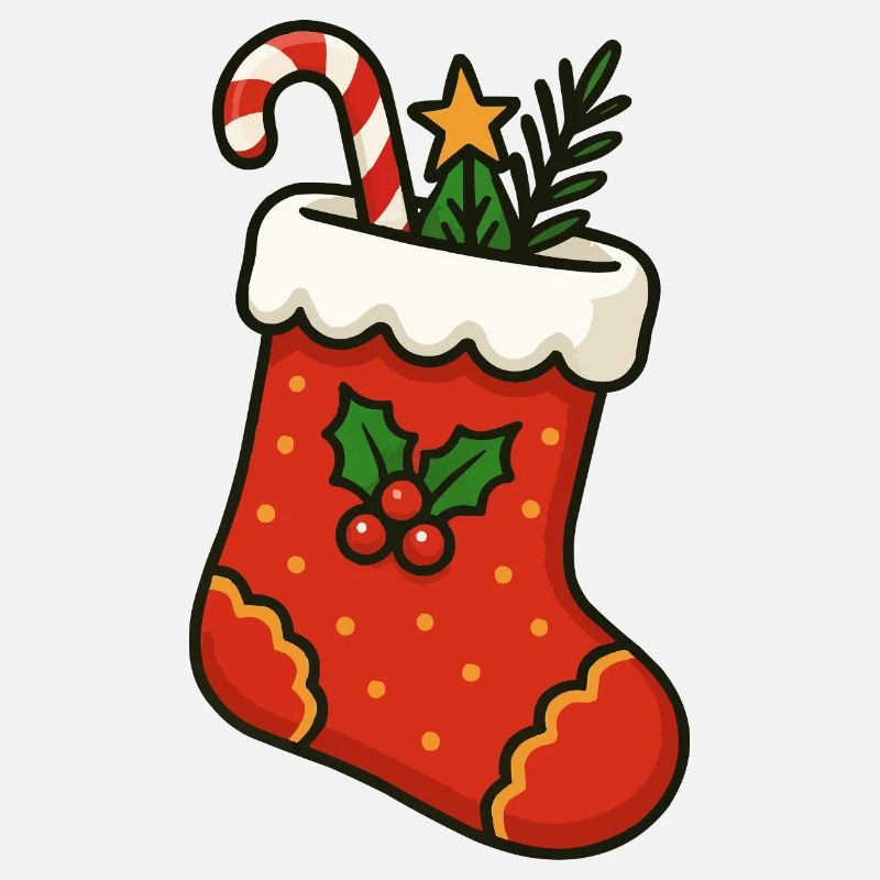 Bas de Noël avec canne à sucre