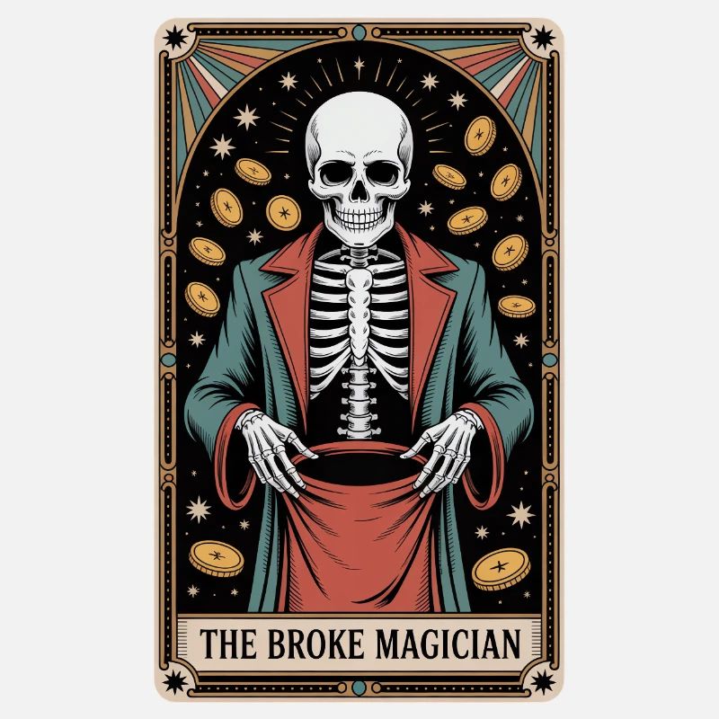 The Broke Magician Skeleton Wizard Tarot
