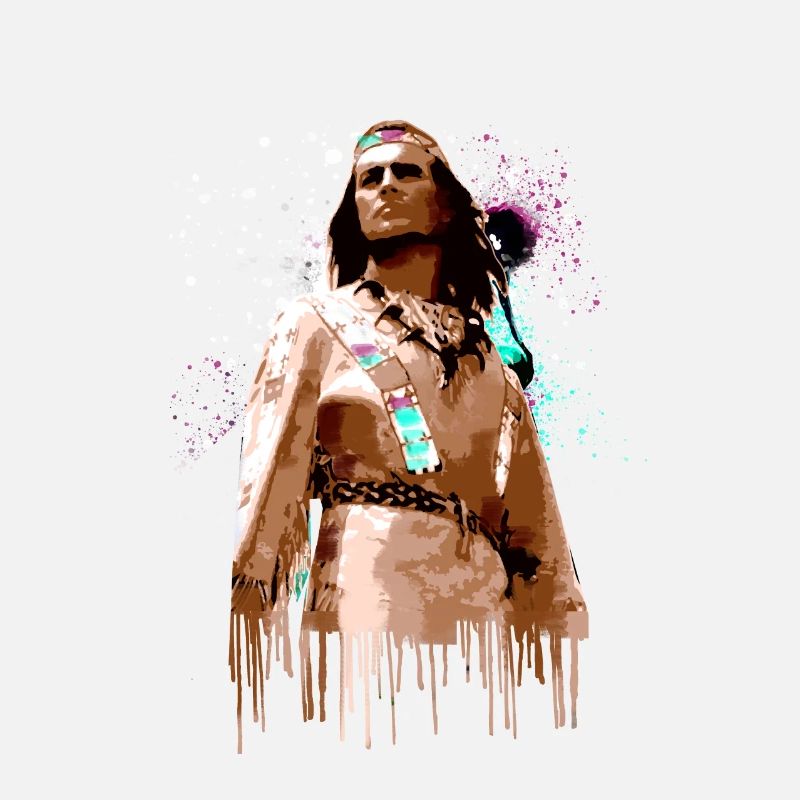 winnetou,indianer,illustration,graffiti