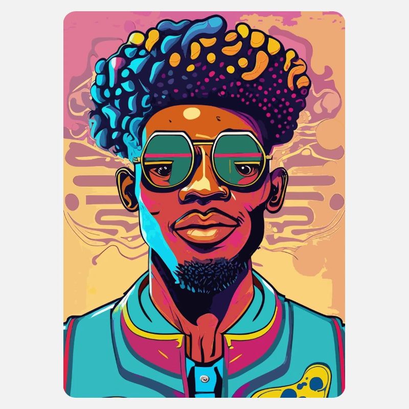 Cool Afro Man with Glasses