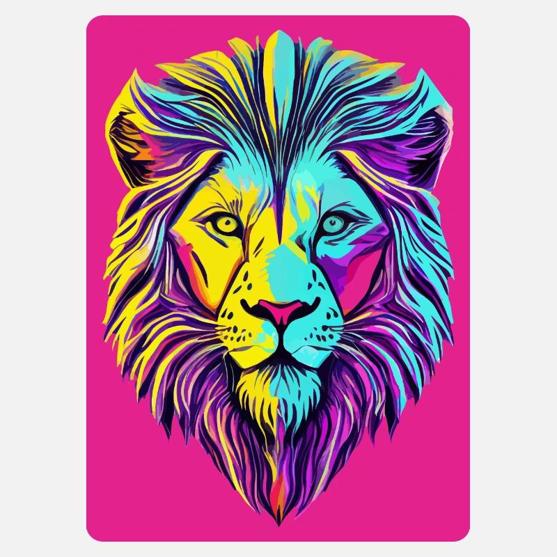 Funky and Psychedelic Lion's Face