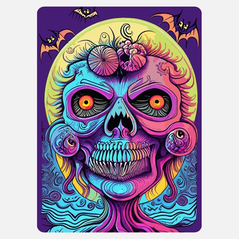 Visage de sorcière zombie coloré effrayant