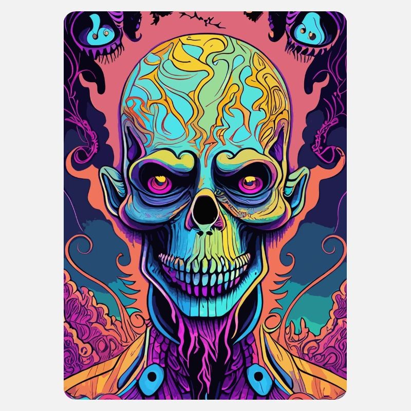 Visage effrayant de crâne de motard coloré