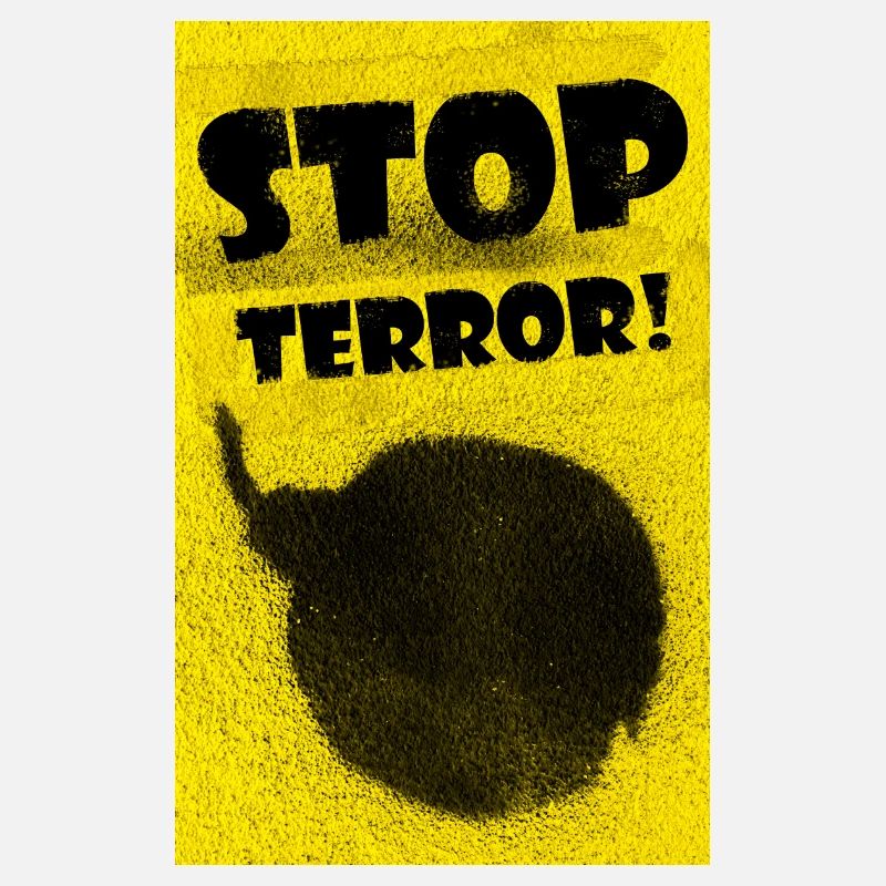 Bomb painted with black paint spray on yellow back
