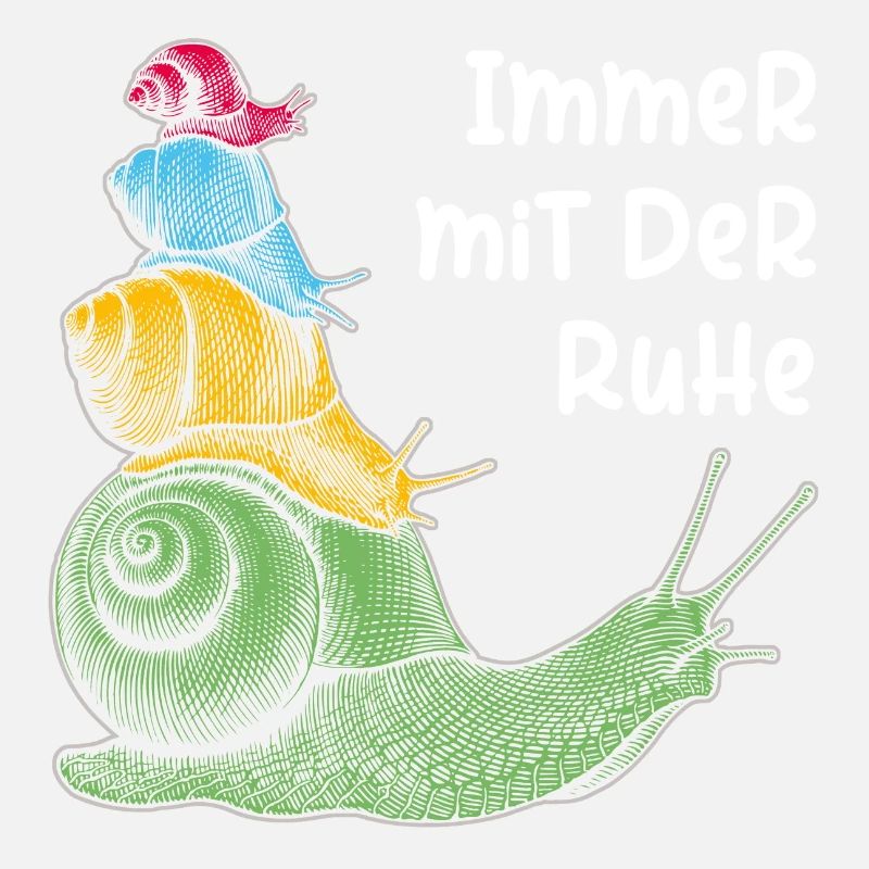 Immer mit der Ruhe mit Schnecken und Spruch