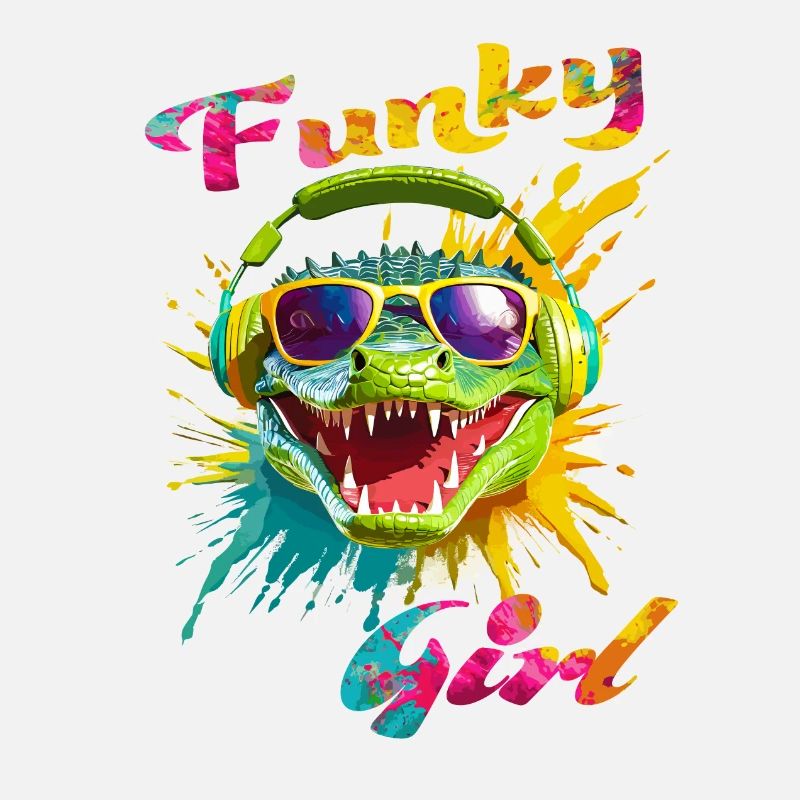 Funky Mädchen Krokodil