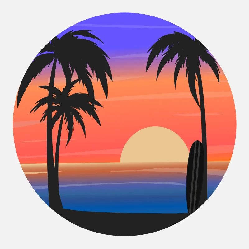 Sunset Palms and Ocean