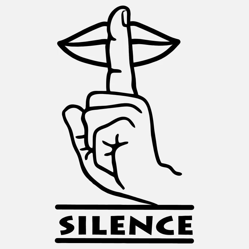 Hand with finger silence hand gesture 'SILENCE'
