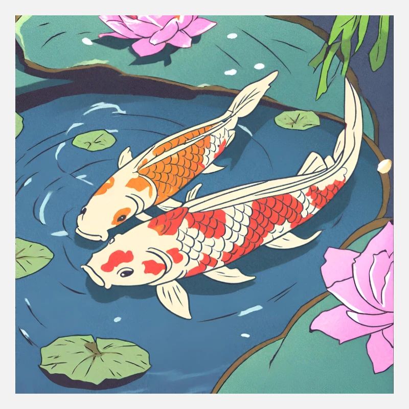 Des carpes koï dans un étang