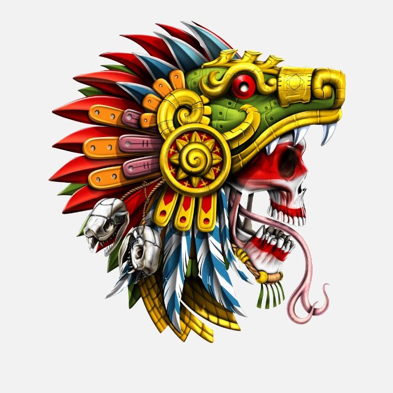 Serpent aztèque crâne guerrier