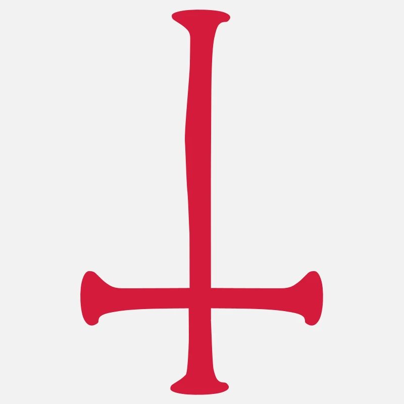 satan text cross evil logo reversed
