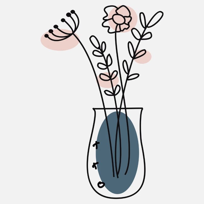 Bouquet de fleurs dans son vase