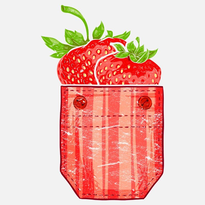 Sommerfrucht Obst Geschenk Brusttasche Erdbeere