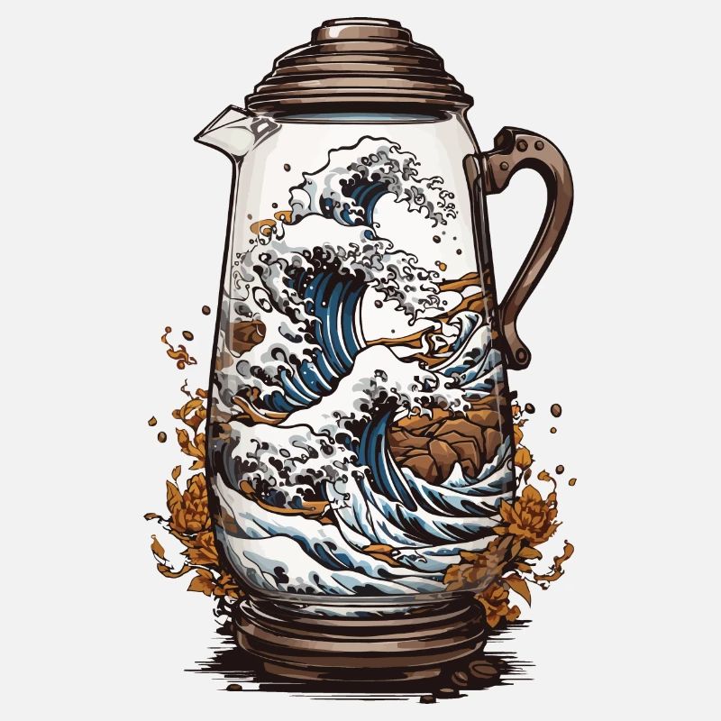 Japan Kaffeeästhetik Ukiyo-E Welle für Kaffeefans