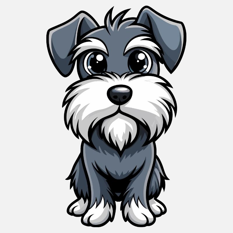 Skeptical Miniature Schnauzer Head Tilt Art