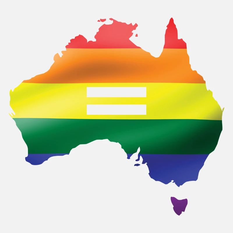 Lgbtq Pride Rainbow Flag Australia Map